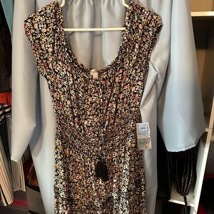 Justify Black Floral Ruffle Dress